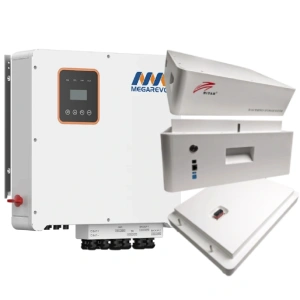 Ritar LFP51.2V100Ah-HV-5 шт + СК до АКБ + інв. Megarevo R12KH3-P + підставка до АКБ б/к Система безперебійного живлення трифазна