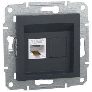 Schneider Electric Asfora EPH4300169 РОЗЕТКА КОМП'ЮТЕРНА RJ45 UTP КАТ. 5Е АНТРАЦИТ