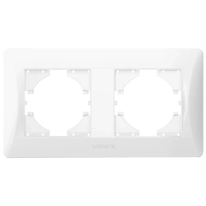 VIDEX BINERA (VF-BNFR2H-W) (12/96) Рамка біла 2 поста горизонтальна