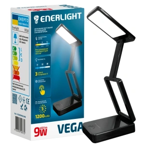 ENERLIGHT VEGA 9Вт 3000-6000K black Светильник настольный светодиодный с аккумулятором